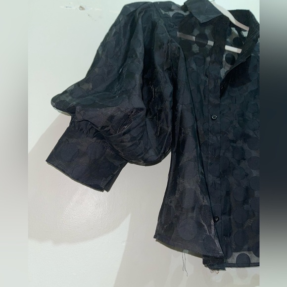 Garcia Polka Dot Puff Sleeve Button Blouse NWOT - Picture 10 of 17